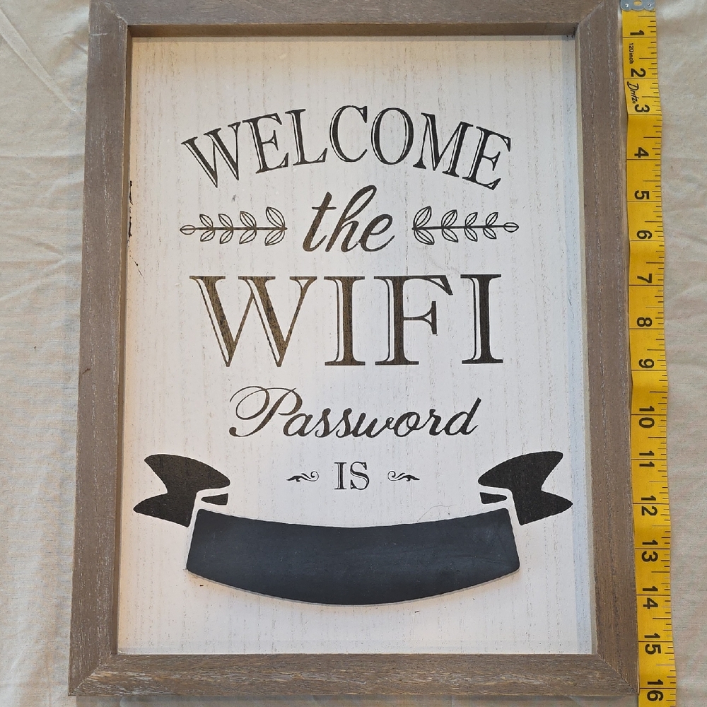 Rustic Brown and Black WiFi Password Sign